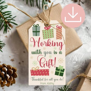 Coworker Christmas Tags Printable, Company Christmas Gift Tags, Staff Holiday Gift Tags, Work Christmas Tags, Teacher Gift Tags Holiday
