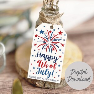 Happy 4th of July Tags, Fourth of July Tag, 4th of July Gift Tag, Patriotic Party Favors, Fourth of July Printables, 4th of July Decorations image 4