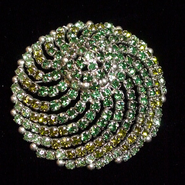 1 Piece Vintage Costume Jewelry 180 Rhinestones Silver Tone Brooch Pin Austria