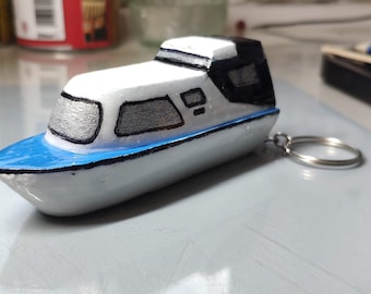 Custom made cruiser or narrow boat key float keyring - takes 3 keys