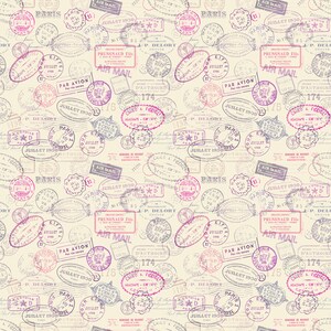 Vintage Postmark Stamp Backdrop ⋅ All Over Air Mail Print for DIY Photography Portraits Product Photos, Event Decor ⋅ Printed Vinyl Prop