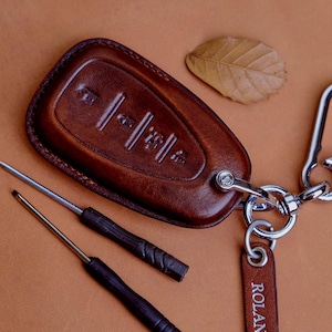 Chevrolet Malibu Key Fob Cover - Leather Key Fob Cover for Chevrolet Malibu LS, RS, LT, 2LT - Chevrolet Accessories - Gift For New Car