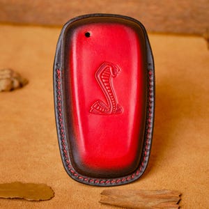Cover For Ford Mustang Shelby, Mach-E, Gt 500 350, Dark Horse, Ford Mustang Handmade Leather Key Fob Cover, Ford Accessories, Gift For Him