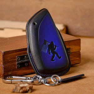 GMC Sierra Customizable Key Fob Cover, Leather Key Case For GMC Sierra 1500 HD AT4 Denali AT4 AT4HD, Gmc Accessories, Gift For Husband