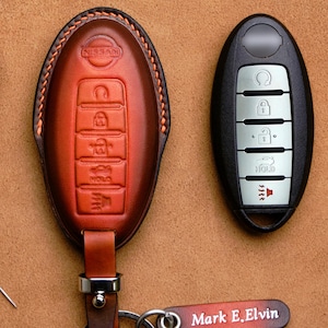 Nissan Altima Handcrafted Leather Key Case, Fits For Nissan Teana, Murano, Sentra, Murano, Kicks, Maxima, Nissan Accessories, Gift For Him