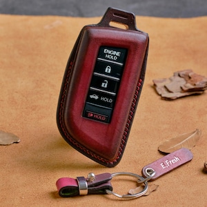 Acura Key Fob Cover, Custom Leather Key Case For MDx, Rdx, ZDX, ILX, Tlx, Rlx, Tsx, Acura Key Chain Remote Holder Accessory, Gift For Dad