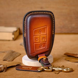Leather Key Fob Cover For Volkswagen, Handcrafted Key Case For Volkswagen Atlas, Tiguan, Jetta, Touareg, Arteon, Passat, Gift For Him