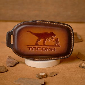 Leather Key Fob Cover Toyota Tacoma, Customized Leather Key Case For Toyota Tacoma, Toyota Tacoma Key Holder, Tacoma Accessories