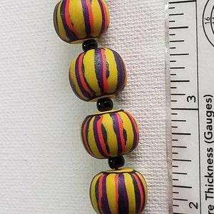 Small Batch, Hand Made, Polymer Clay, Bead Set, Limited Edition, Jewelry Supply, Round Art Beads, Clay Bead Strand, Macrame Beads image 7