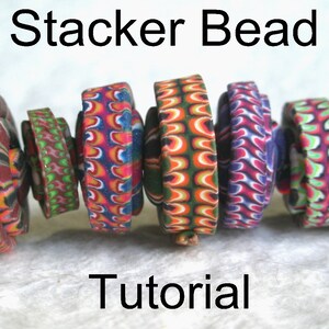 Stacker Bead Polymer Clay Art Bead, Sofortiger Download PDF-Anleitung, Machen Sie Perlen von Hand für die Schmuckherstellung, DIY Perlenherstellung, Verschönerung Bild 2