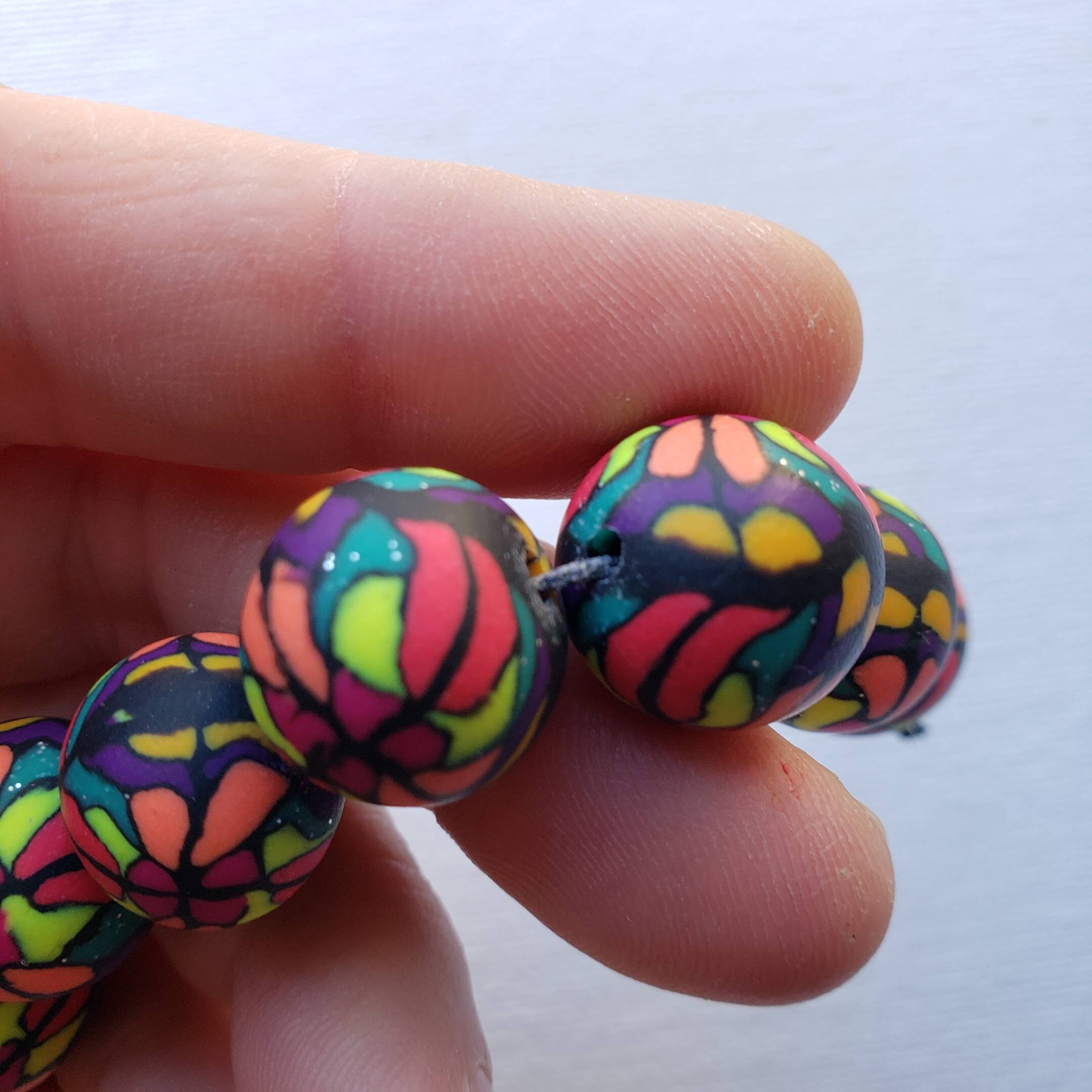 Vivid Colors, Small Batch Polymer Clay Bead Set, Hand Made Limited