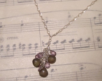 Laureen - Andalusite, lavender spinel, rose quartz, and diamond necklace