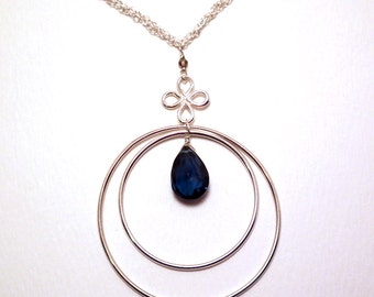 Karaline - London blue topaz and smoky quartz necklace