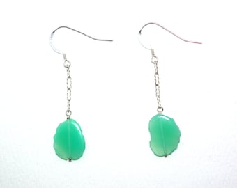 Jules - Aqua chalcedony earrings