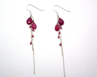 Kavita - Ruby, pink sapphire, and red spinel earrings