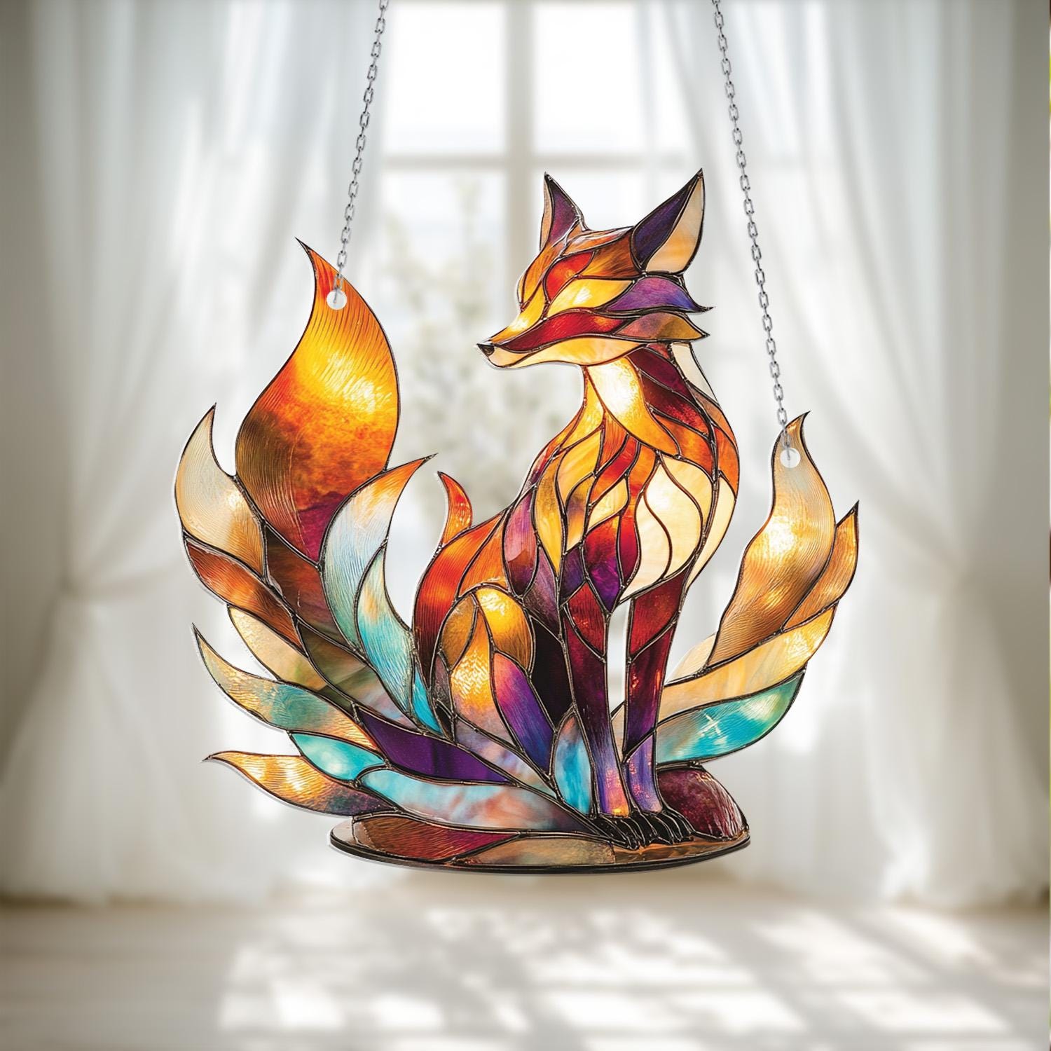 Fox Acrylic Window Hanging 2D, Fox Decor Gift, Fox Window Hanging Decor, Fox Window Decor, Wall Art Decoration, Gift For Home Office Housewarming, Gift For Animal Lovers