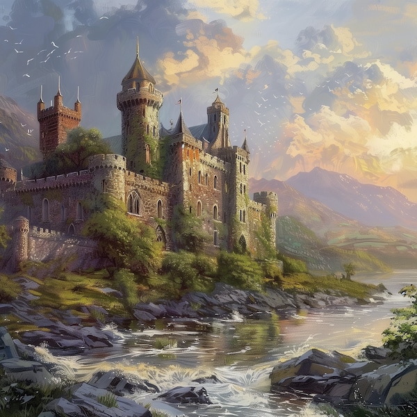 Thomas Kinkade Inspired Castle | Digital Download