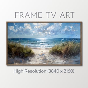 Frame TV Art - Summer Beach - Impressionist Style - Nautical - Oil Painting Art - Digital Art - Instant Download - Samsung TV Frame Art