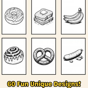 60 Food & Snacks Coloring Pages. Coloring Book Pages, Printable Coloring Sheets, PDF | Digital Download