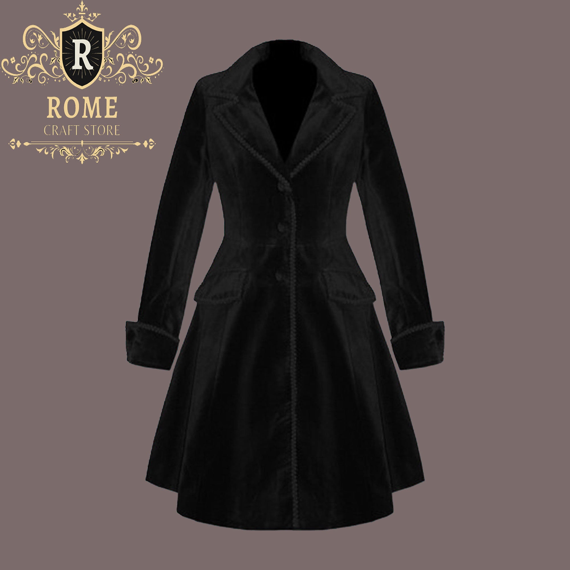 Gothic Ladies Black Velvet Frock Coat Women Gothic Coat handmade Etsy