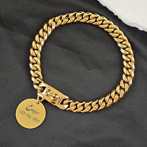 Custom Dog Chain,Cuban Link Dog Chain with Pet ID Tag,Lightweight Cuban Link Dog Chain,Dog Chain Collar,Dog Jewelry,Gift for Dog