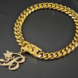 Personalized Link Gold Dog Collar,Cuban Link Dog Chain,Custom Letter Dog Chain,Jewelry Collar For Dog,Pet Accessories,Pet Birthday Gifts