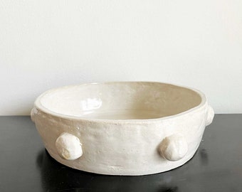 Ceramic Bump Dish - White
