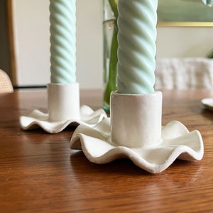 Ceramic Ruffle Taper Candle Holder image 1