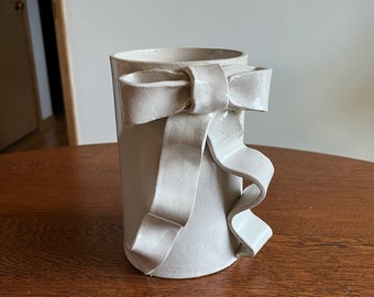 Ceramic Ribbon Bow Vase - Large