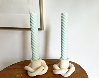 Ceramic Twisted Taper Candle Holder