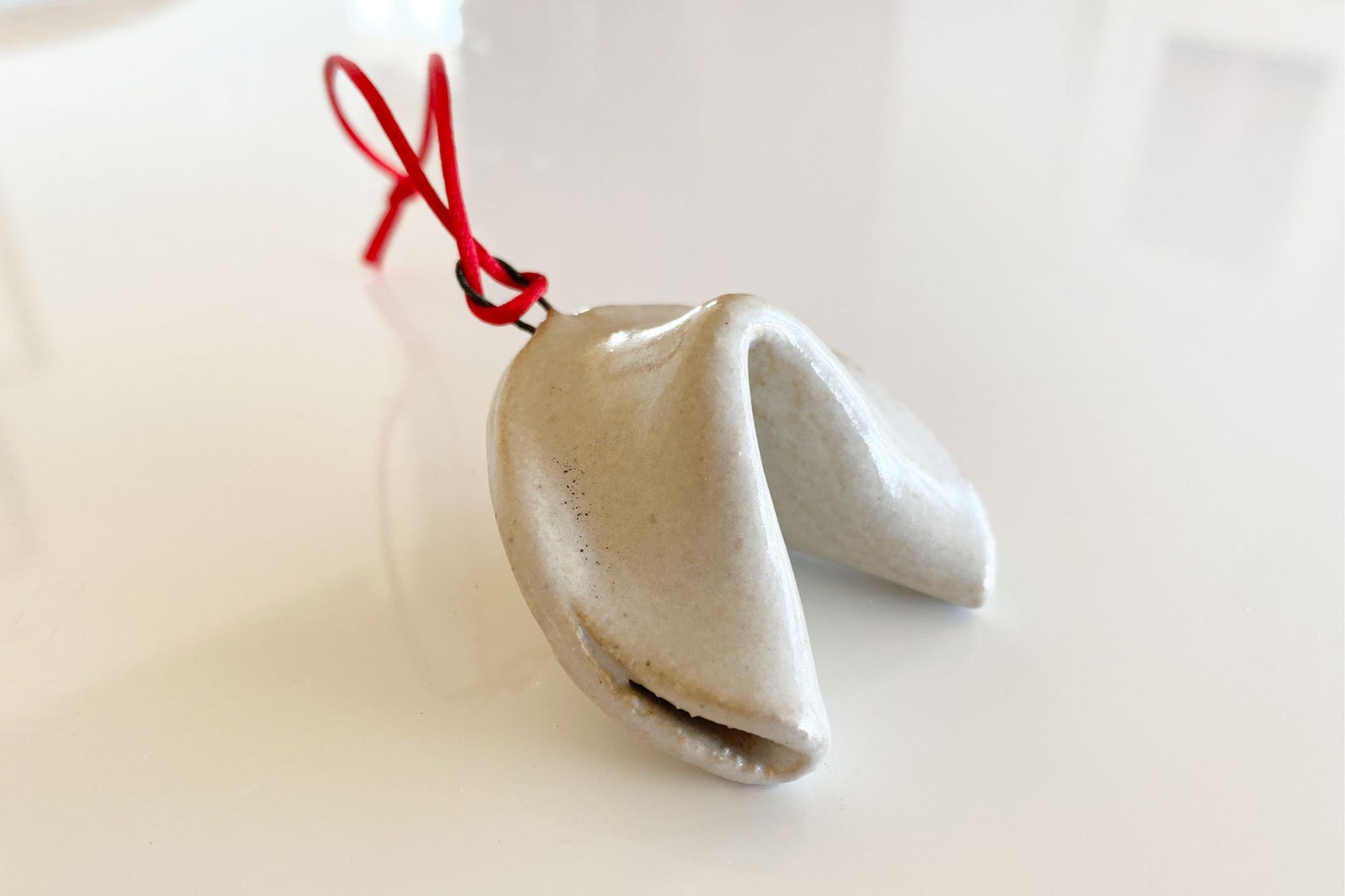 Ceramic Fortune Cookie Ornament Etsy