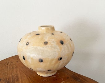 Creamy Polka Dot Vase