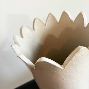 Large Ceramic Tulip Top Vase White image 3