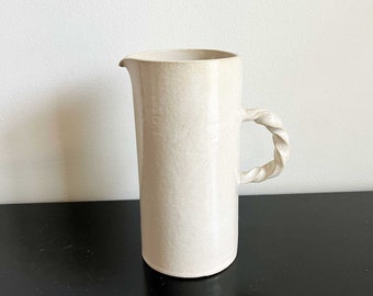 Twisted Handle Ceramic Pitcher