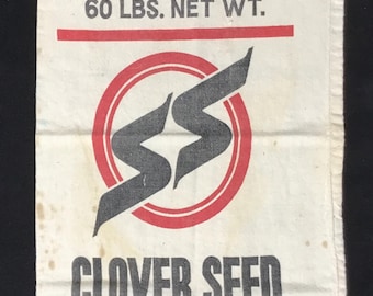 Vintage Southern States Clover Seed Sack: Farmhouse Decor