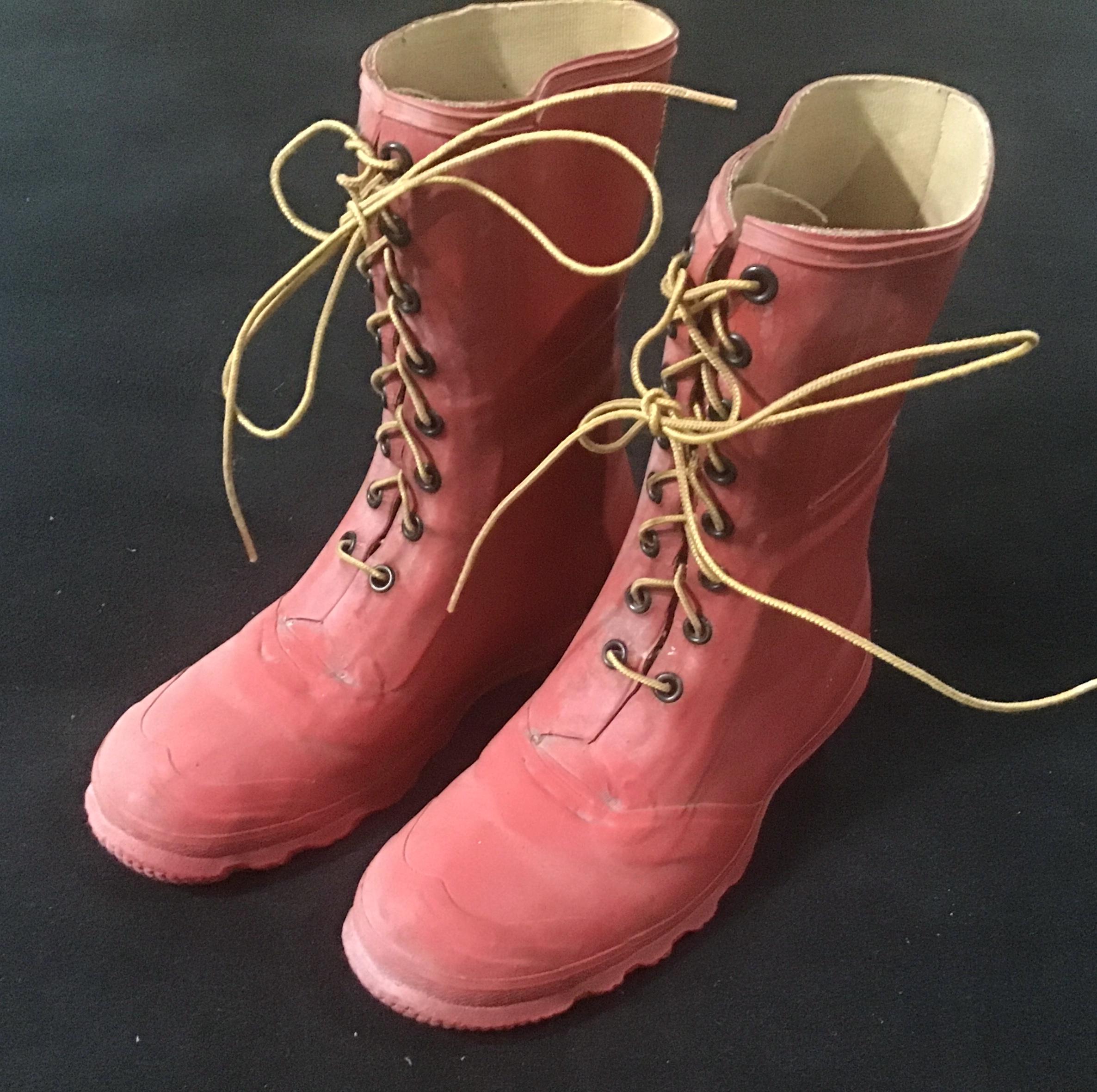 Vintage US Royal Red Rubber Boots Made in USA Insul-Air Layer Insulated Mens 10 vintage Explorers rubber boots, men main image 4