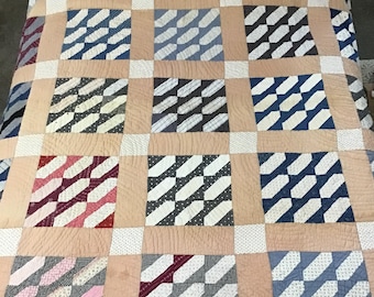 Vintage Geometric Quilt: Hexagon Blocks, Cutter Quality (72"x72")