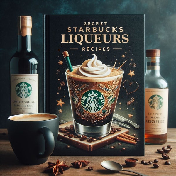 Starbucks Secret Liqueurs Recipes,Starbucks Barista Recipe Book,DIY Authentic Coffee And Beverage Guide,Home Barista,Liqueurs Recipes,PLR