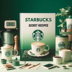 Ricette segrete Starbucks,Libro di ricette per baristi Starbucks,Guida fai-da-te per caffè e bevande autentiche,Barista a domicilio,Ebook PLR,Download PDF istantaneo