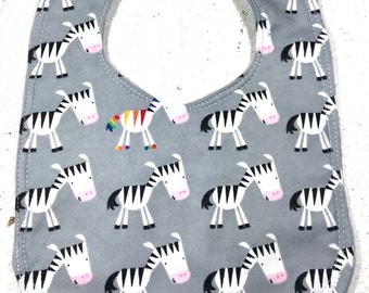 Zebra Baby Bib - infant bib - dribble bib - flannel bib - baby shower gift - animal