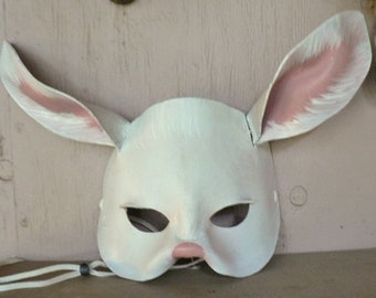 White rabbit after Wonderland, leather mask by Faerywhere