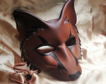 FOX mask, leather mask by faerywhere