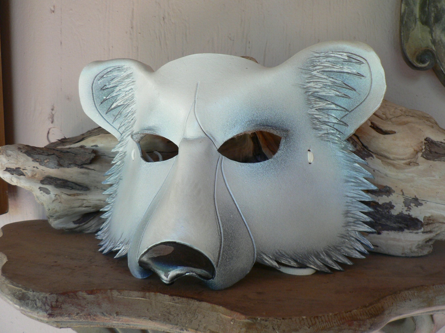 Polar Bear Leather Mask White Bear Animal Mask - Etsy Polar Bear Leather Mask White Bear Animal Mask - Etsy