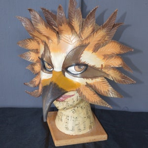 Owl Griffin Hippogriff Hawk leather bird mask, fantasy carnivale mardigras