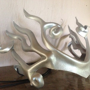 Metallic silver leather head band, Valkarie head piece ornament by faerywhere