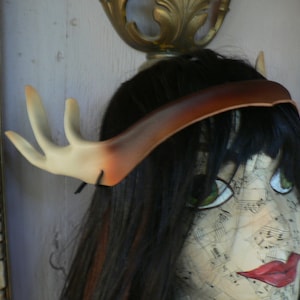 Antlers... handsculpted from leather, great Woodland costume accessory
