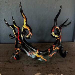 Lava and Ash elemental, head piece, spikey pointy leather crown, leather fire crown by faerywhere image 6