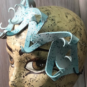 Frosty icy headpiece, leather headpiece with elastic band, one of a kind ice headpiece by Faerywhere
