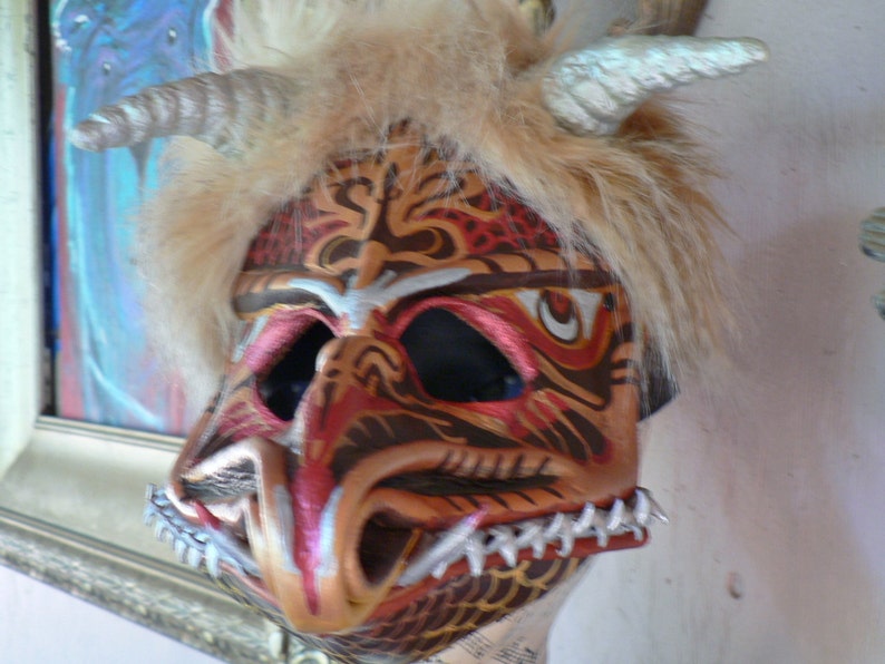 DRAGON Leather Mask Wearable Art One of a Kind Mask Etsy