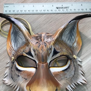 Lynx Mask, OOAK Leather Werecat Mask, Beautifully Hand Painted by ...